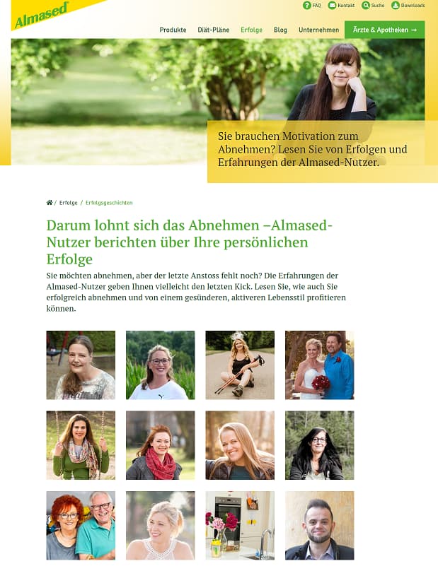 Erfahrungsberichte auf Almased.de